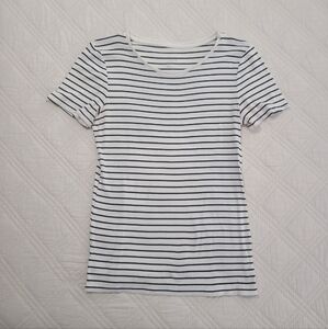 a. new. day Thin Black & White Striped Tee